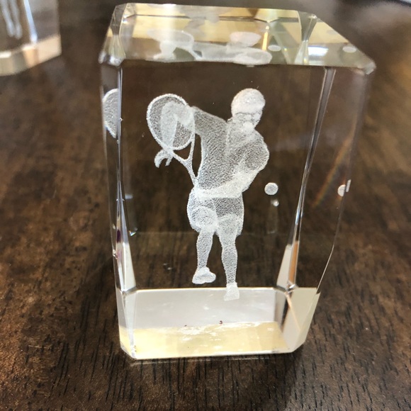 3D Laser Etched Tennis Player Paperweights - Picture 9 of 12
